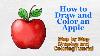 How To Draw An Apple Step By Step Drawing And Coloring Tutorial Live In Hd