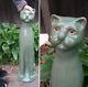 Huge! Pottery Vintage Glazed Jade Cat Figurine Art Deco Insp What A Character