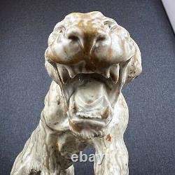Huge Tiger Sculpture Figurine Glazed Ceramic Thomas Cartier Lion Cat Wild France