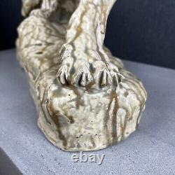 Huge Tiger Sculpture Figurine Glazed Ceramic Thomas Cartier Lion Cat Wild France