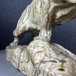 Huge Tiger Sculpture Figurine Glazed Ceramic Thomas Cartier Lion Cat Wild France