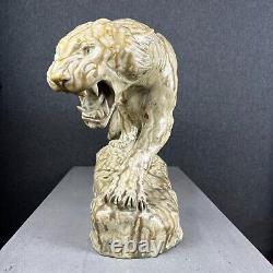 Huge Tiger Sculpture Figurine Glazed Ceramic Thomas Cartier Lion Cat Wild France