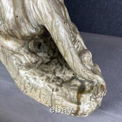 Huge Tiger Sculpture Figurine Glazed Ceramic Thomas Cartier Lion Cat Wild France