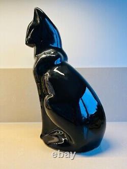 Huge big cat black vintage retro ceramics ceramic ART DECO Figure Statue design