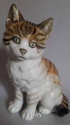 Hutschenreut Vintage Porcelain Figurine Statue Cat Kitten Animals Germany