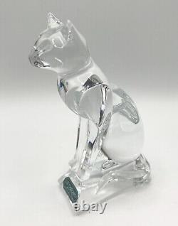 JG Durand Crystal Egyptian Siamese Cat Art Glass French Figurine Paperweight