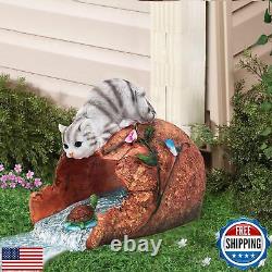 JINITAIMEI Curious Kitty Cat Decorative Gutter Extension, 3'4' Animal Statue