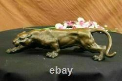 Jaguar Panther Leopard Cougar Big Cat Collector Artwork Bronze Statue Art Deco