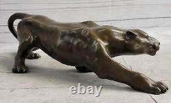 Jaguar Panther Leopard Cougar Big Cat Collector Artwork Bronze Statue Art Deco