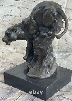 Jaguar Panther Leopard Cougar Big Cat Collector Artwork Bronze Statue Art Deco