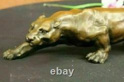 Jaguar Panther Leopard Cougar Big Cat Collector Artwork Bronze Statue Art Deco