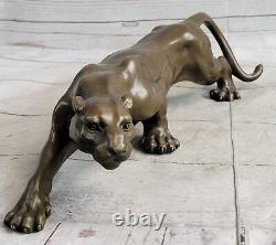 Jaguar Panther Leopard Cougar Big Cat Collector Artwork Bronze Statue Art Deco