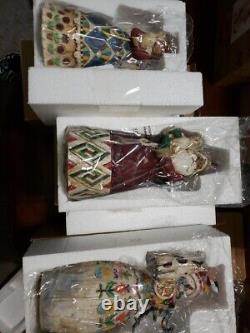 Jim Shore 3PC Santa with Cat B105167, Angel Withcat 105170 & Snowman Withcat 112244M