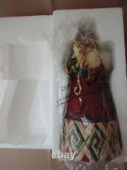 Jim Shore Heartwood Creek Christmas Santa Tabby Cat In Box Enesco 105167M EUC