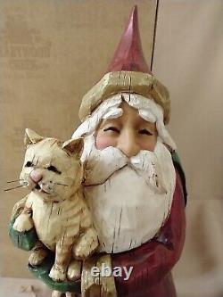 Jim Shore Heartwood Creek Christmas Santa Tabby Cat In Box Enesco 105167M EUC