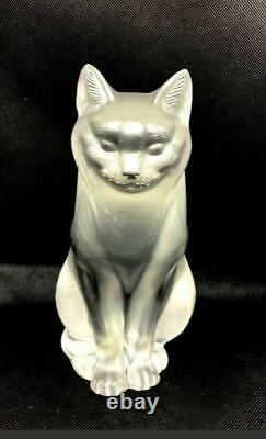 LALIQUE Sitting cat Crystal Glass Object / Figurine / Antique