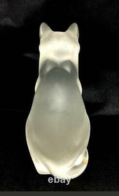 LALIQUE Sitting cat Crystal Glass Object / Figurine / Antique