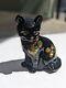 Lenox Fenton Shadow Little Black Kitty Cat Art Glass Made In Usa