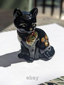 LENOX FENTON SHADOW LITTLE BLACK Kitty CAT Art Glass Made in USA