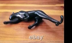 LOET Vanderveen Bronze Creeping Cheetah/Panther Sculpture, Signed Ltd Edition