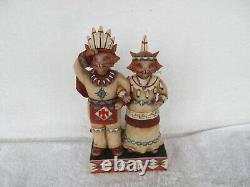 LOVELYJim Shore Tribal Tails Indian Cat Couple Thanksgiving #4022908