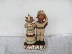 LOVELYJim Shore Tribal Tails Indian Cat Couple Thanksgiving #4022908