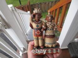 LOVELYJim Shore Tribal Tails Indian Cat Couple Thanksgiving #4022908