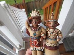 LOVELYJim Shore Tribal Tails Indian Cat Couple Thanksgiving #4022908