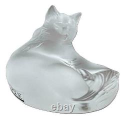 Lalique Crystal Happy Cat Sculpture Clear #1179500 Brand Nib Rare Cute Save$ F/s