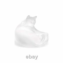 Lalique Crystal Happy Cat Sculpture Clear #1179500 Brand Nib Rare Cute Save$ F/s