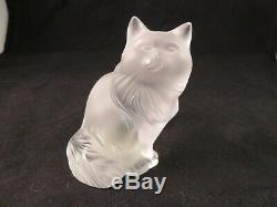 Lalique France Crystal Art Frosted Heggie Cat Standing