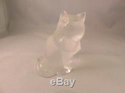 Lalique France Crystal Art Frosted Heggie Cat Standing