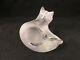 Lalique France Crystal Art Frosted Heggie Cat Lying Down