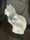 Lalique France Crystal Figurine 8-1/4 Large Sitting Cat Chat Assis