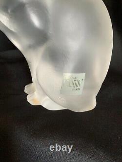 Lalique France Crystal Figurine 8-1/4 LARGE SITTING CAT CHAT ASSIS