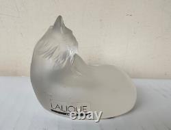 Lalique France Original'Heggie' Cat Glass Sculpture, c 1980. Signed