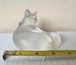 Lalique France Original'Heggie' Cat Glass Sculpture, c 1980. Signed