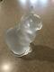 Lalique Frosted Art Glass Chat Assis Seated Cat Heavy Crystal Figure