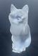 Lalique Frosted Crystal Chat Assis Sitting Cat Figurine