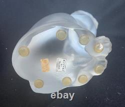 Lalique Frosted Crystal Chat Assis Sitting Cat Figurine