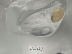 Lalique Zeila Crystal Panther Large Clear & Frosted Crystal Cat Sculpture France