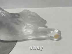 Lalique Zeila Crystal Panther Large Clear & Frosted Crystal Cat Sculpture France