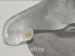 Lalique Zeila Crystal Panther Large Clear & Frosted Crystal Cat Sculpture France