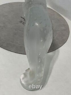 Lalique Zeila Crystal Panther Large Clear & Frosted Crystal Cat Sculpture France