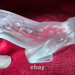 Lalique Zeila Panther sculpture in clear & frosted glass, with original box