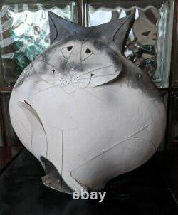 Large 11 Cat Mary Gates Dewey (d. 2013) Studio Art Deco Pottery Sculpture! 1995