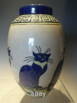 Large Art Deco Style Cat Flower Vase