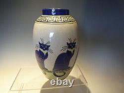 Large Art Deco Style Cat Flower Vase