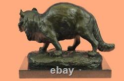 Large Bronze Statue Sculpture Feline Big Cat African Art Deco Home Decoration