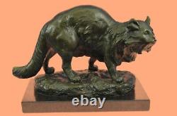 Large Bronze Statue Sculpture Feline Big Cat African Art Deco Home Decoration